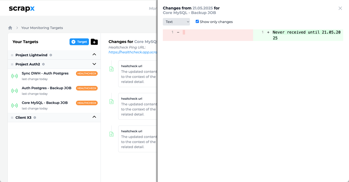 Cron feature screenshot