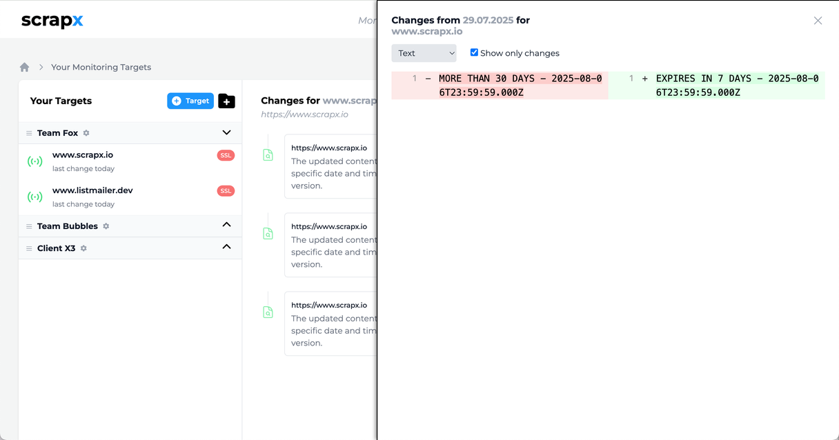 SSL feature screenshot