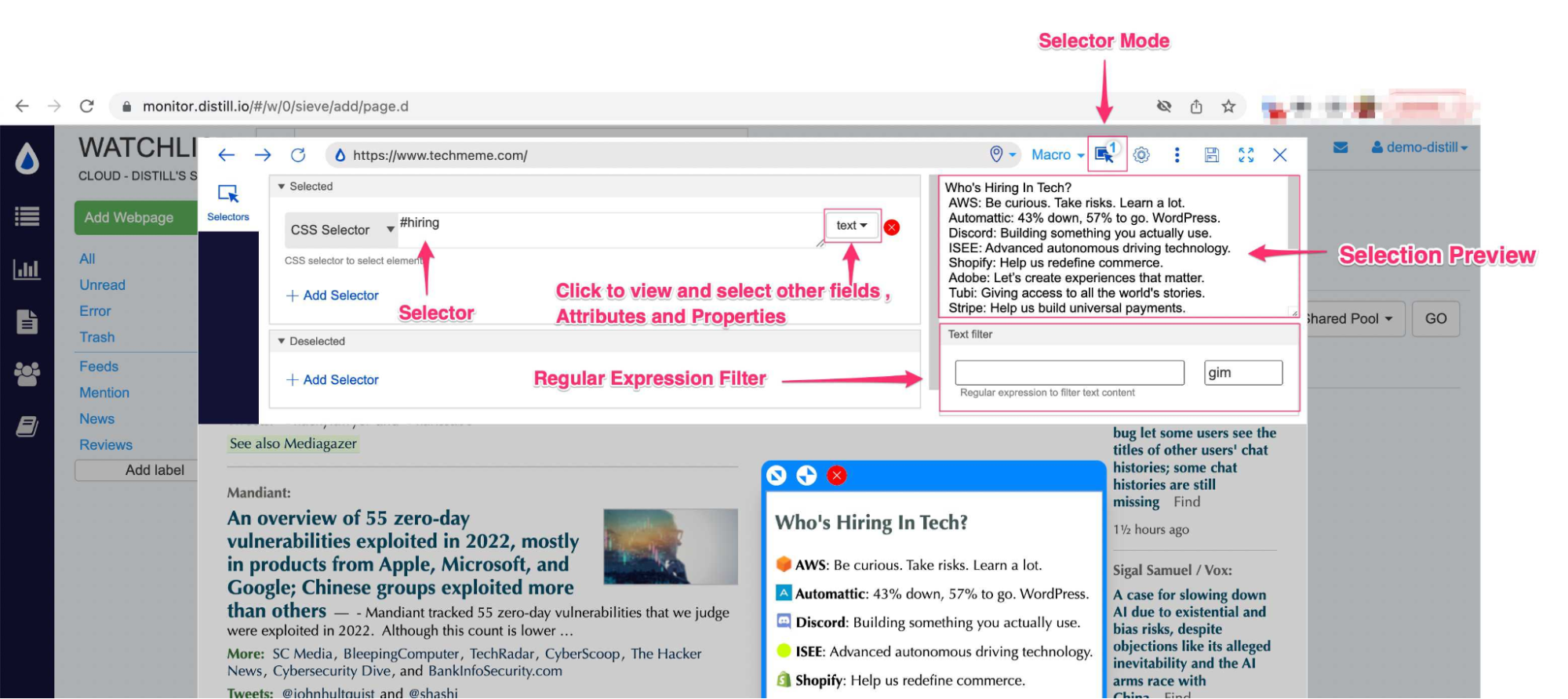 Distill.io Visual Selector