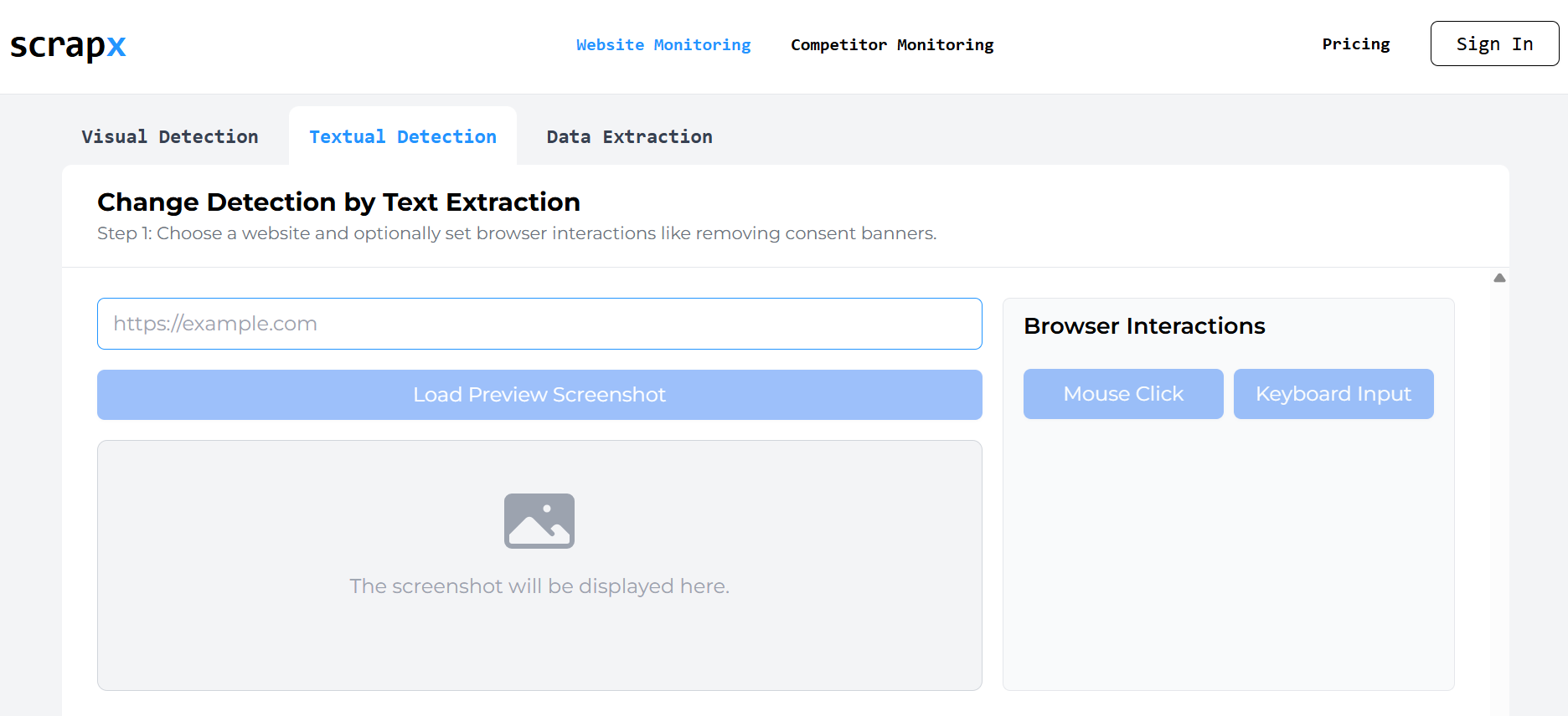 Step 2 – Select Textual Change Detection